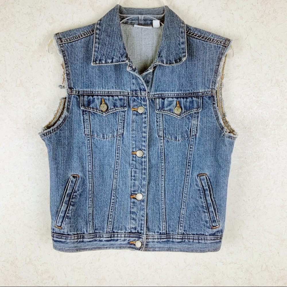 Sonoma distressed denim button up vest - Picture 1 of 8